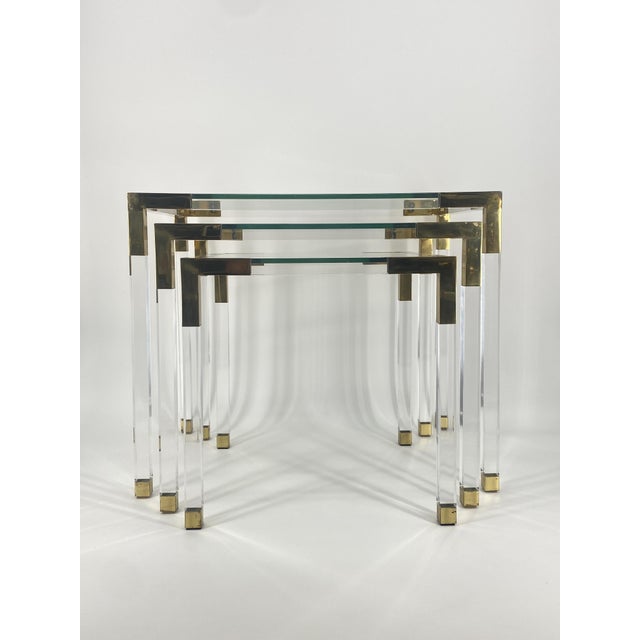 Vintage Regency Nesting Tables, 1980s, Set of 3 For Sale - Image 17 of 18