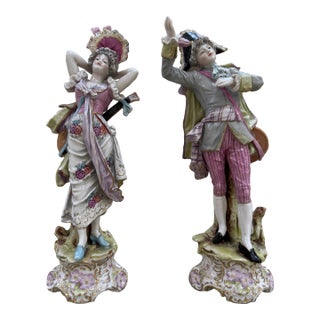 Pair of Late 19th Century Porcelain Figures Royal Dux Bohemia Czechoslovakia For Sale