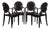 Louis Ghost Armchairs in Black by Philippe Starck for Kartell, 2000s, Set of 4 For Sale