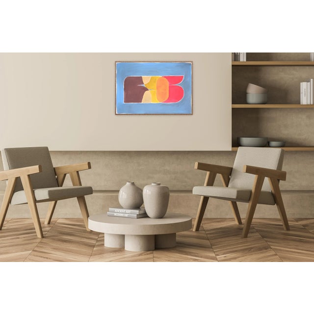 Paper 2021 "Abstracted Letter Sunset" Acrylic Painting on Watercolor Paper by Natalia Roman For Sale - Image 7 of 8