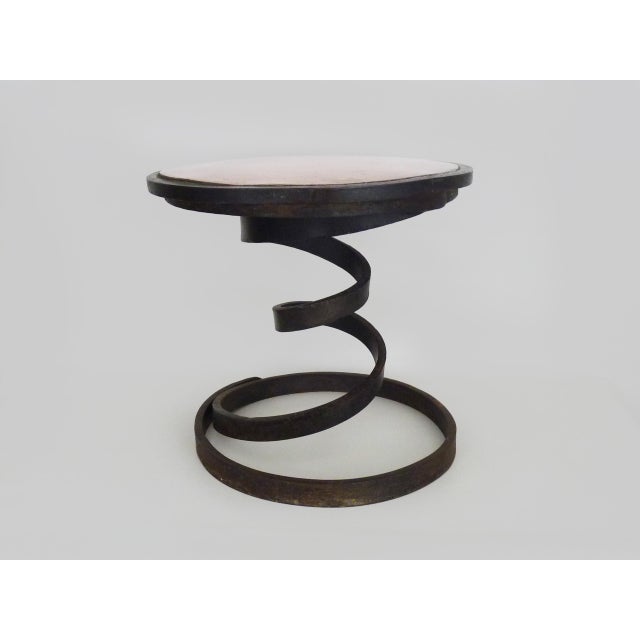 Vintage Coffee Table with Industrial Spring and Copper Top, 1950s For Sale - Image 9 of 9