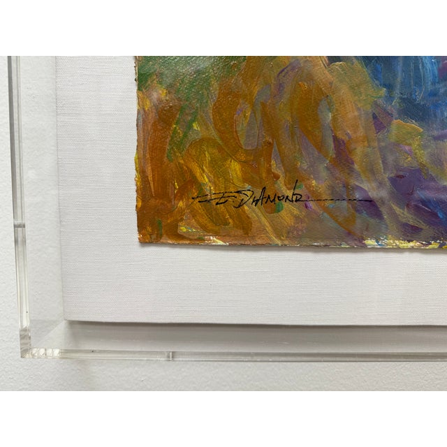 Abstract 2025, Abstract Marsh Landscape, Contemporary Impressionist, Framed Acrylic Painting on Paper, Artist Ellen Diamond For Sale - Image 3 of 7