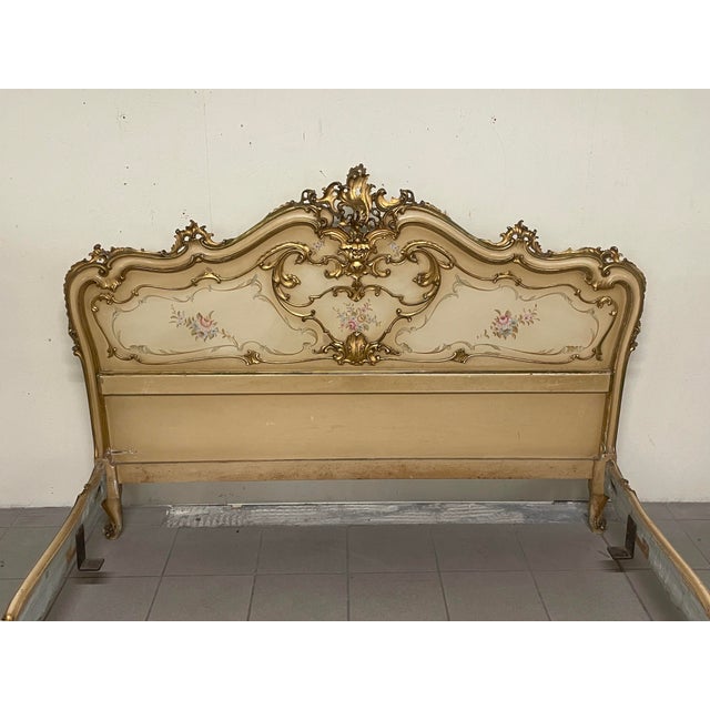 Wood Louis XV Double Bed, Italy, 1940s For Sale - Image 7 of 18