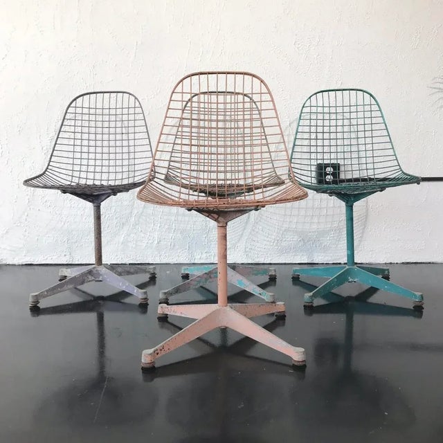 Herman Miller Vintage Charles and Ray Eames for Herman Miller PKC Wire Chairs - (3 Left) For Sale - Image 4 of 10