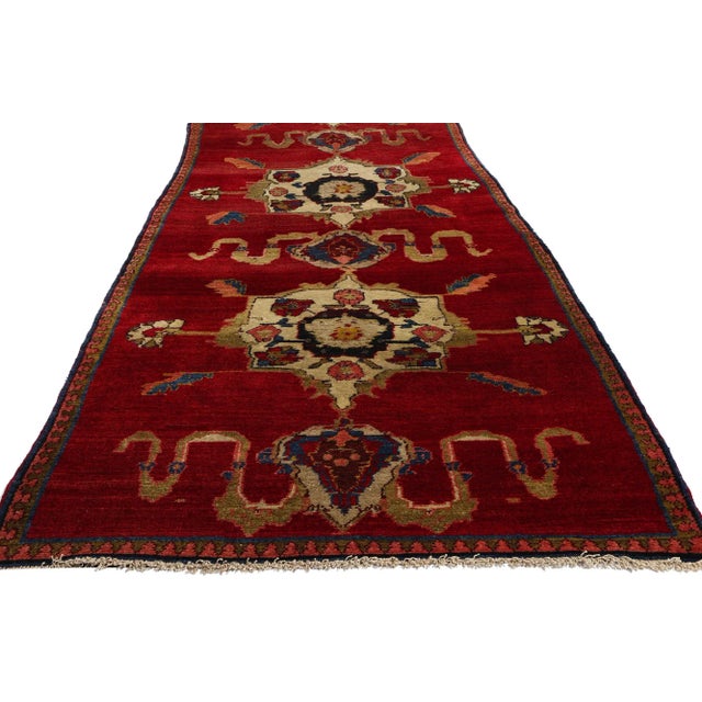 Vintage Red Turkish Oushak Rug - 03'01 X 17'03 For Sale - Image 4 of 9