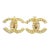 Chanel Vintage Gold Plated CC Crystal Clip on Earrings - 2 Pieces For Sale