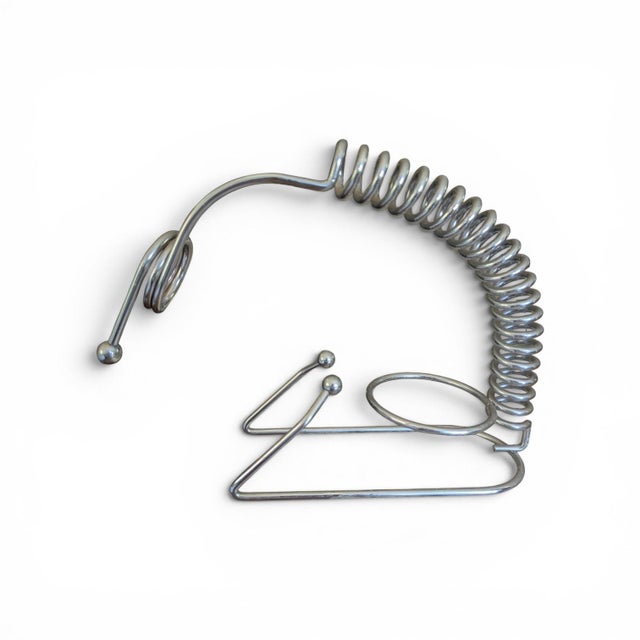 Metal Vintage Postmodern Industrial Coiled Wine Bottle Holder Stand For Sale - Image 7 of 16