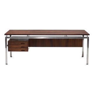 Executive Desk in Kingwood and Steel by Poul Kjaerholm, Denmark, 1950s For Sale