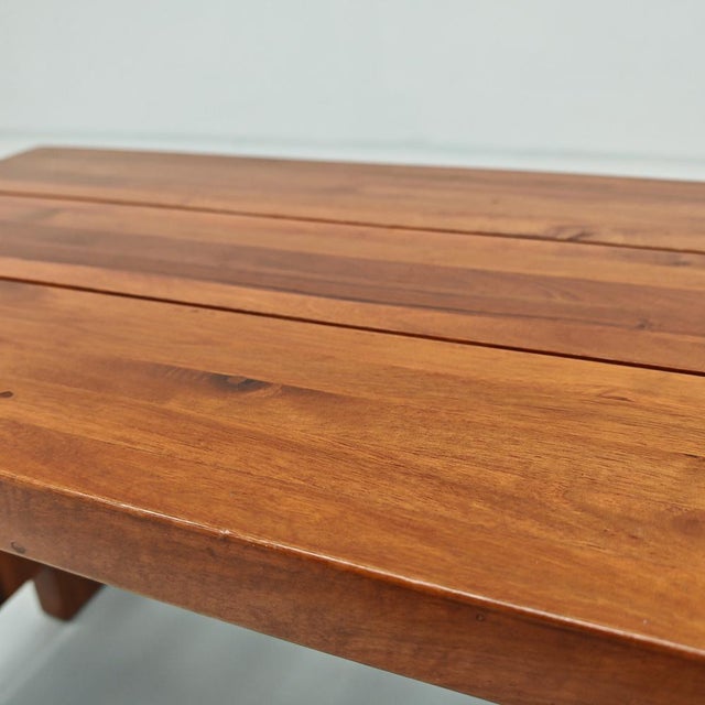 Brown Vintage Walnut Coffee Table and Stool, 1970s For Sale - Image 8 of 18