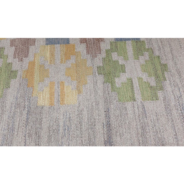 Mid 20th Century Doris Leslie Blau Vintage Swedish Flat Woven Rug by Judith Johansson For Sale - Image 5 of 10