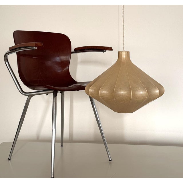 Gorgeous german "cocoon" pendant light. this pendant was designed and manufactured during the 1960s in germany by friedel...