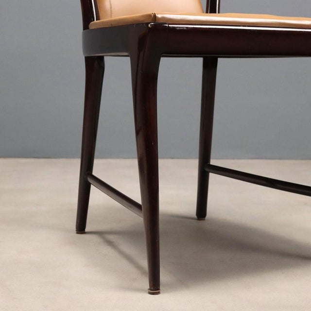 Wood Vintage Chairs in Wood and Leatherette by Osvaldo Borsani, 1950s, Set of 6 For Sale - Image 7 of 11
