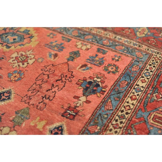 Pink Antique Tribal Persian Nomadic Halvai Bidjar Pink & Beige Rug, DATED C. 1895, 7.9 x 11.7 For Sale - Image 8 of 11