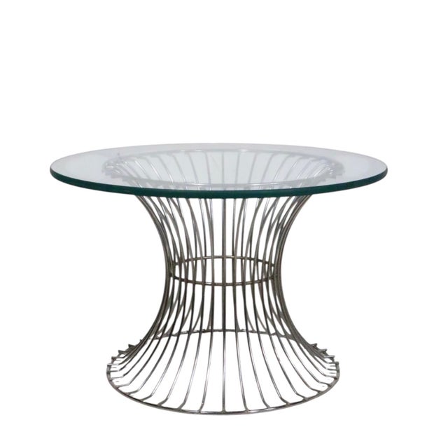 Mid 20th Century Space Age Chrome and Glass Side or Coffee Table After Platner For Sale In New York - Image 6 of 14