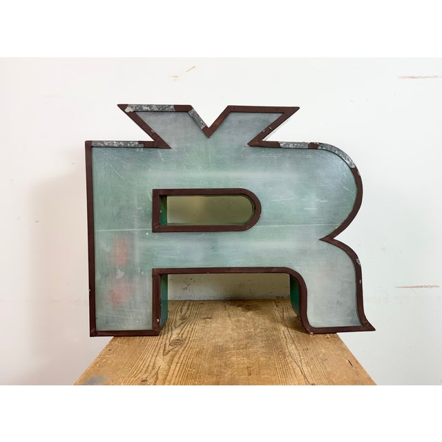 This vintage industrial illuminated letter Ř was made in former Czechoslovakia during the 1960s and comes from an old...