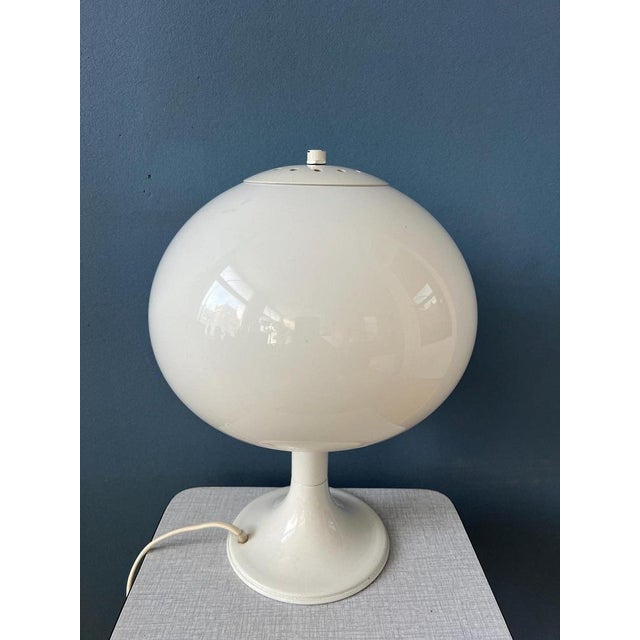 White Mid-Century Mushroom Table Lamp from Dijkstra For Sale - Image 8 of 11