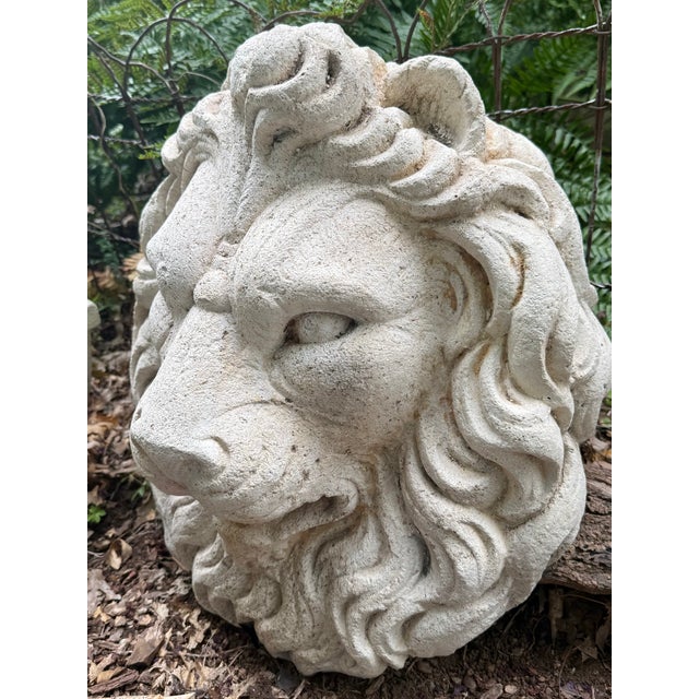 Large concrete lion fountain head. Old and quite heavy. From a beautiful garden in a Virginia estate. Please see condition...
