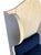 Vintage Rh Pale Grey Wood Wingbak Chair W/Navy Blue Seat For Sale - Image 10 of 11