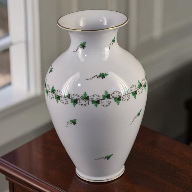This vintage Herend vase is a fine example of porcelain craftsmanship from Hungary, standing at 9.5 inches tall. Hand-...