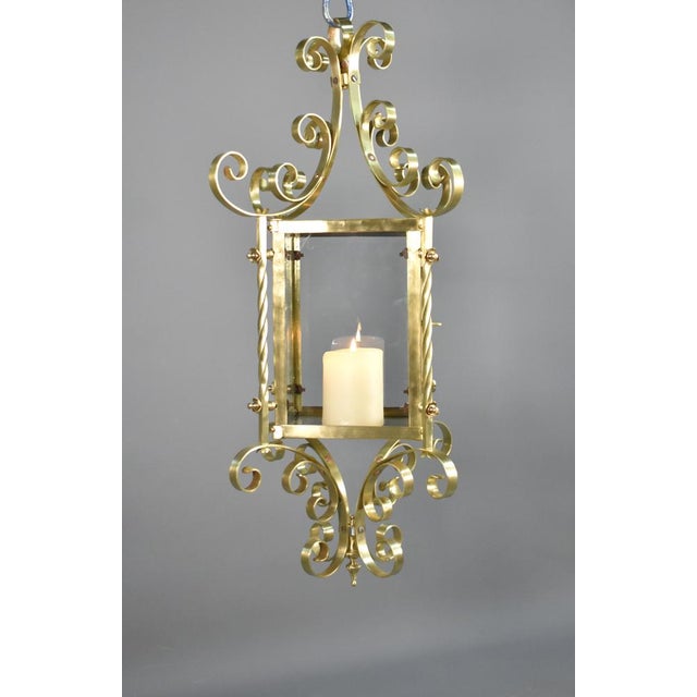 Large French Brass Lantern, 1920s For Sale - Image 17 of 18