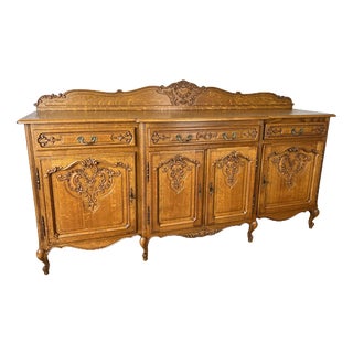 Vintage Louis XIV French Oak Buffet For Sale