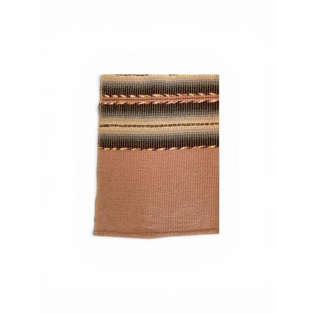 1970s Vintage Mid-Century Earth Tone Striped Woven Throw Blanket For Sale - Image 5 of 7