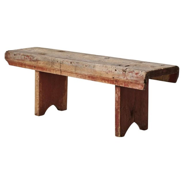 Folk Art Handcrafted Bench in Pine, Northern Sweden, Late 1700s For Sale - Image 12 of 12