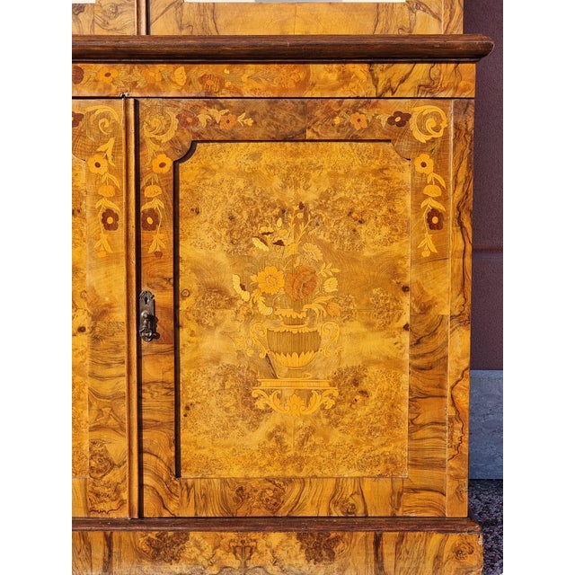 Wood Mobile Living Room Bookcase Inlaid with Briarwood For Sale - Image 7 of 11