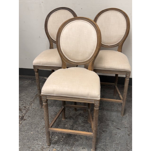 Restoration Hardware Barstools, Set of Three For Sale In San Francisco - Image 6 of 12