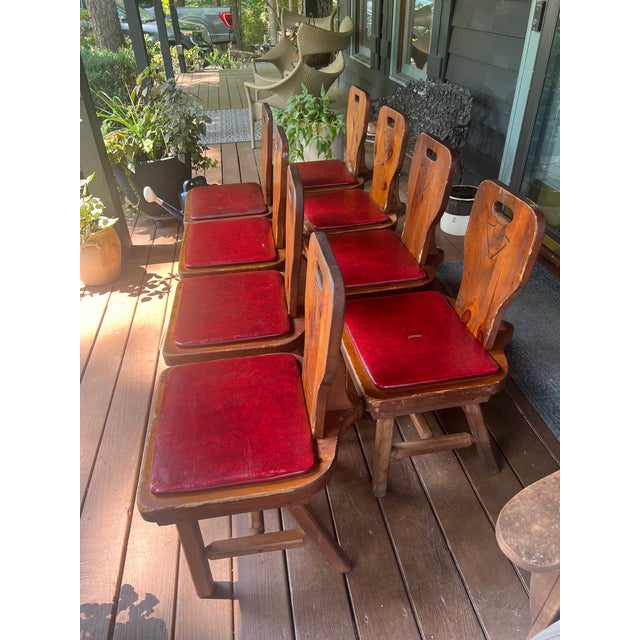 Set of Eight Restaurant Dining Chairs With Branded Keystone “P”, C. 1940, Berks County Provenance For Sale - Image 4 of 18
