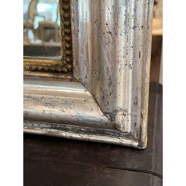 19th Century 19th Century French Silver Leaf Louis Philippe Mirror For Sale - Image 5 of 6