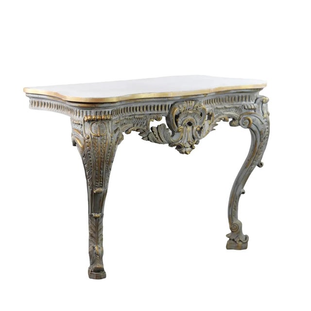 Wood Vintage, Exquisitely Crafted Medieval French Louis XV-style Entryway Table For Sale - Image 7 of 11
