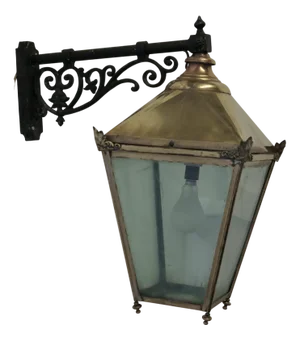 Large Brass Wall Hung Lantern, 1950s