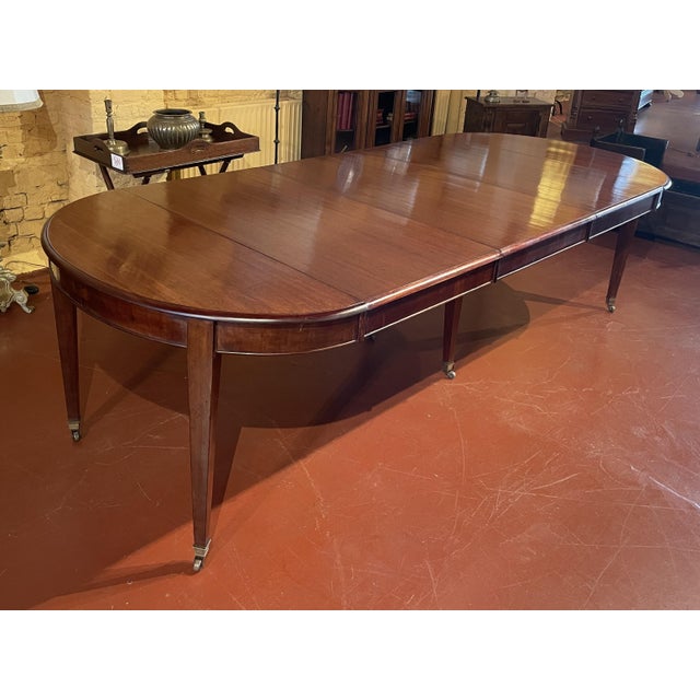 Louis XVI Style Extendable Mahogany Dining Table with Frieze, 19th Century For Sale - Image 14 of 15