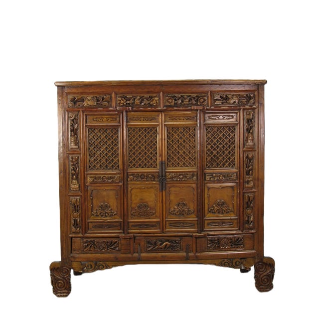 Hand Carved Chinese Antique Cabinet For Sale - Image 13 of 13
