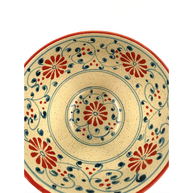 Contemporary Set of 4 Bat Trang Vietnamese Ceramic Multipurpose Bowls With Hand Painted Botanical Motifs For Sale - Image 3 of 11