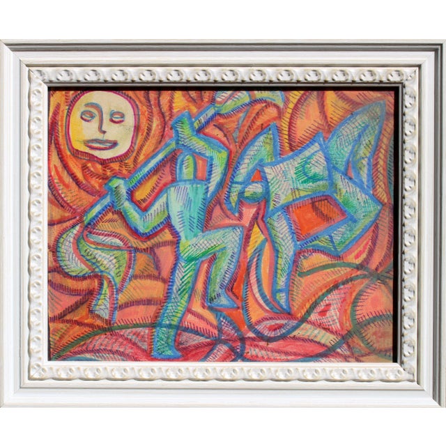 Dance paper, mixed media, 21x26.5 cm the focal point of the artwork is a representation of dance, capturing the movement,...