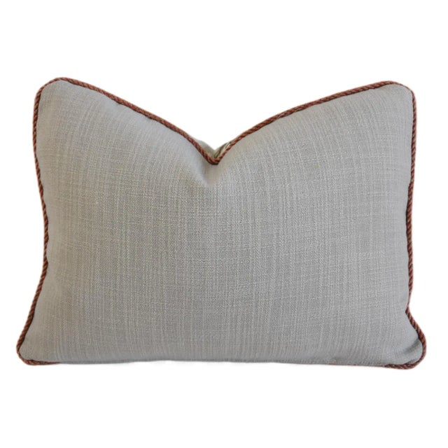 Pink Designer Colorful Silk Floral Embroidered French Feather/Down Pillow For Sale - Image 8 of 8