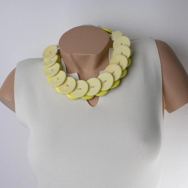 Contemporary Angela Caputi Banana and Citrus Textured Resin Necklace For Sale - Image 3 of 15