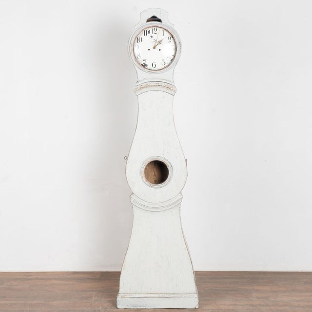 Gustavian (Swedish) 19th Century Swedish White Mora Grandfather Clock For Sale - Image 3 of 12