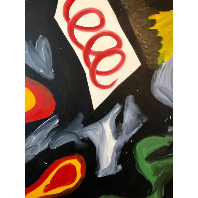 Black Richard Hennessy, 1979 Large Colorful Abstract Oil Painting "Nightlife" Jazz Inspired Art, 1979 For Sale - Image 8 of 10
