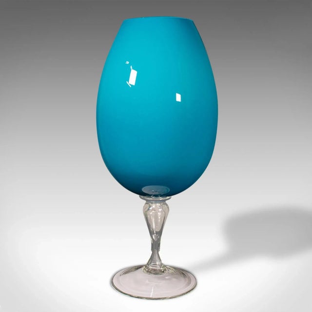 English 1970s Giant Pair of Vintage English Wine Glasses For Sale - Image 3 of 11