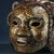 Ancient Chinese Bronze Helmet With Gold Inlay Mask – Intricate Gilded Face Armor Sculpture For Sale - Image 9 of 10