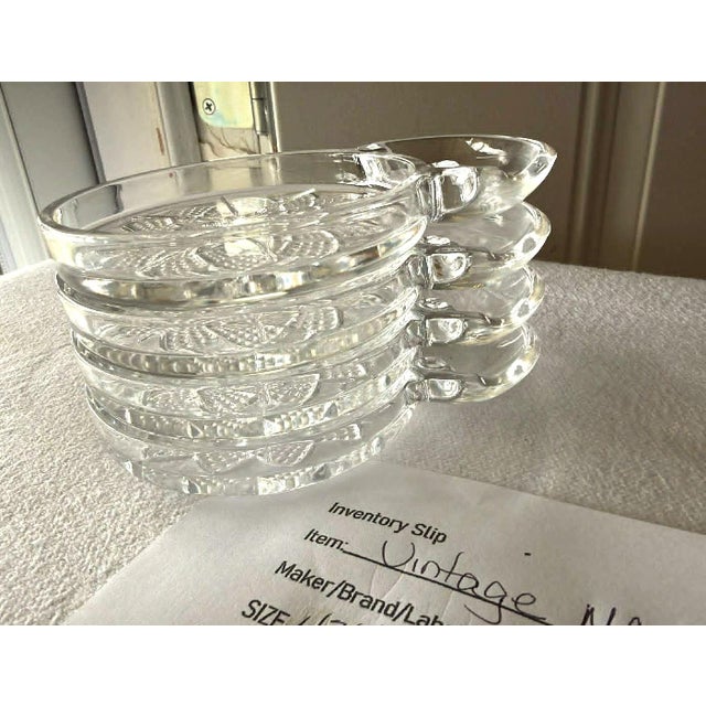 Glass Vintage Mid-Century Modern Molded Glass Ashtray/Coaster Combo Set Atomic Starburst Multi Use - Set of 4 For Sale - Image 7 of 8