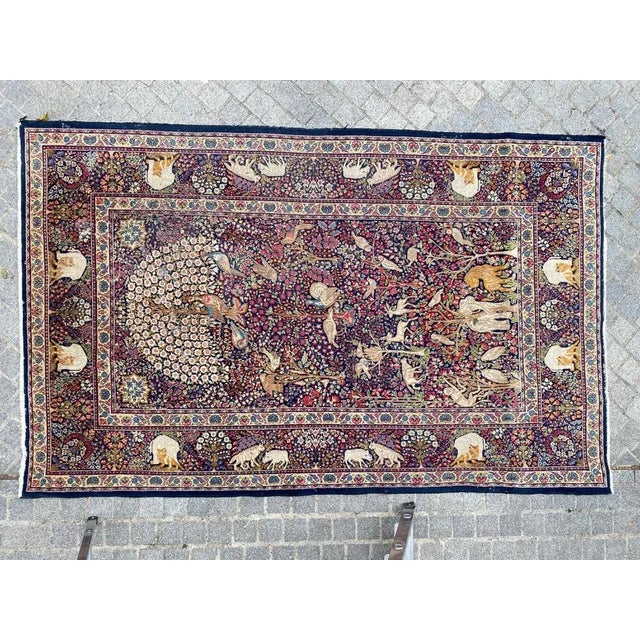 Nice mid century Kerman rug with beautiful design of antique pictorial Kerman rugs, entirely and finely hand knotted with...