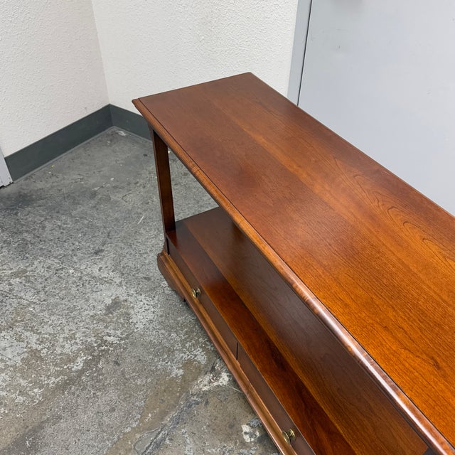 Broyhill Company Entry Table With Dual Surface + Double Drawers | Chairish