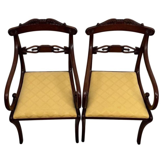 Hollywood Regency Antique Regency Style Dining Chairs, 1900s, Set of 10 For Sale - Image 3 of 10