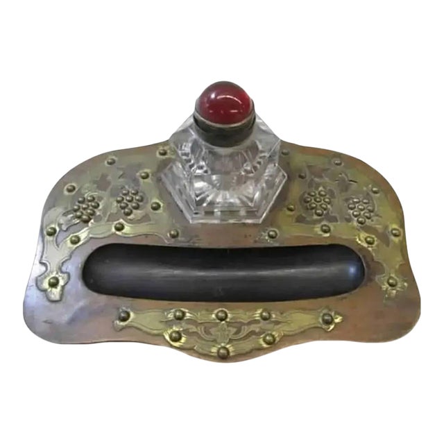 Antique English Victorian Inkstand, Circa 1910 For Sale