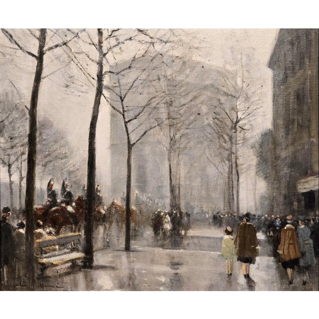 Jules René Hervé "View of l'Arc De Triomphe" Paris -Original Oil Painting For Sale - Image 4 of 12