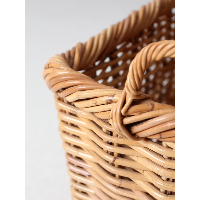 Brown Vintage Woven Storage Basket For Sale - Image 8 of 11